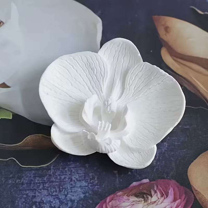 Ceramic Candle Vessel - Forma silikonowa 3D w kształcie orchidei
