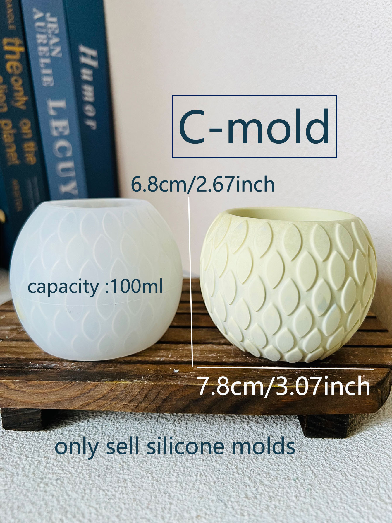 1szt Wzór rybiej łuski Cemento – Ceramic Candle Vessel recenzja i cena