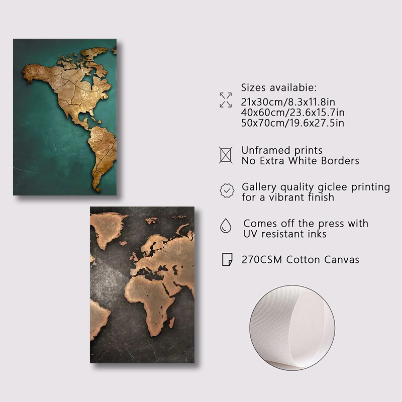Retro World Map 3pcs/set Canva – Interior Design Sketch recenzja i cena