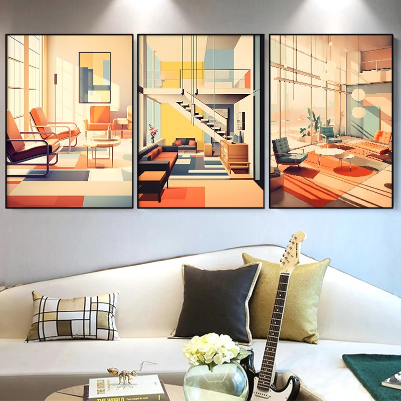 Bezramowy Vintage Plakat Archi – Interior Design Layout recenzja i cena