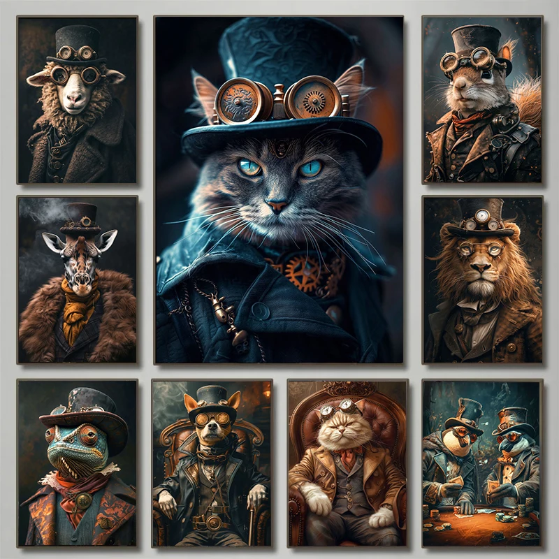 Cool Steampunk Animals Portrai – Interior Design Sketch recenzja i cena