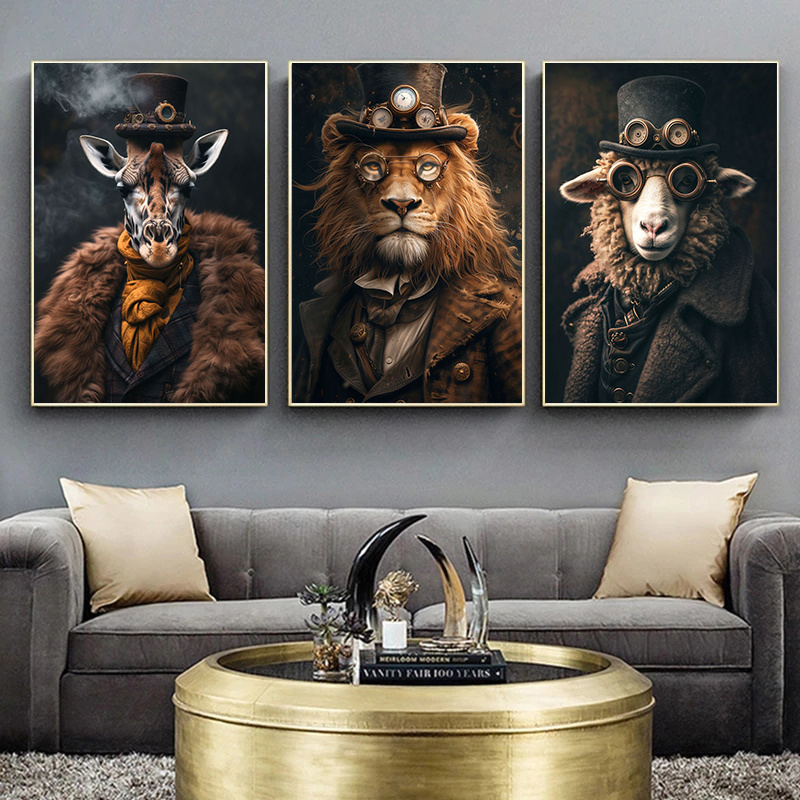 Cool Steampunk Animals Portrai – Interior Design Sketch recenzja i cena